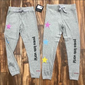 Peace Love World Star Joggers